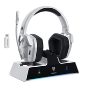 NUBWO G06 Pro Wireless Gaming Headset with Dock, 120Hr Battery, ENC Mic