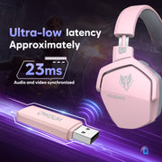 NUBWO G06 100H Battery Headset Dual Wireless-Pink
