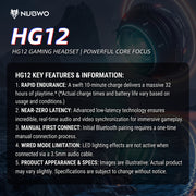 NUBWO HG12 Wireless Gaming Headset （USA Available Only）