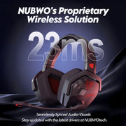 NUBWO G06 100H Battery Headset Dual Wireless 7.1 -Black Red