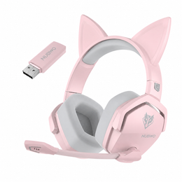 NUBWO G06 100H Battery Headset Dual Wireless-Pink
