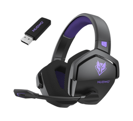 NUBWO G06 100H Battery Headset Dual Wireless-Black Purple